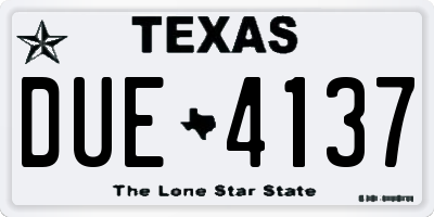 TX license plate DUE4137