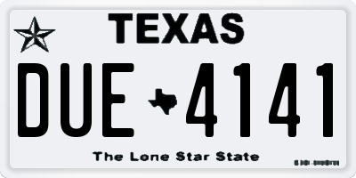 TX license plate DUE4141