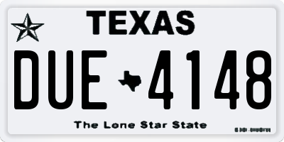 TX license plate DUE4148