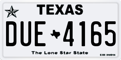 TX license plate DUE4165