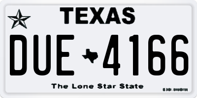 TX license plate DUE4166