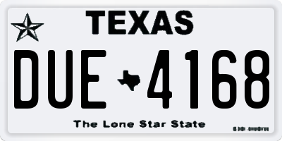 TX license plate DUE4168