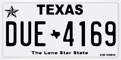 TX license plate DUE4169