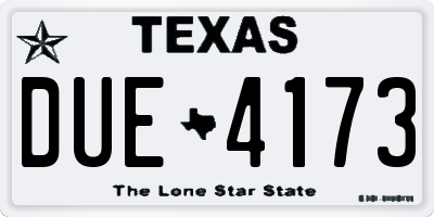 TX license plate DUE4173