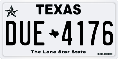 TX license plate DUE4176