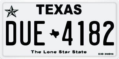 TX license plate DUE4182