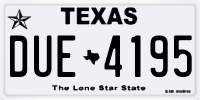 TX license plate DUE4195