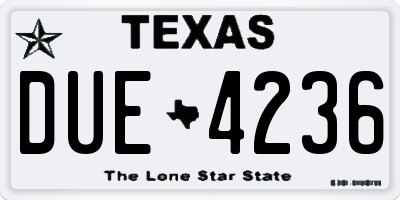 TX license plate DUE4236