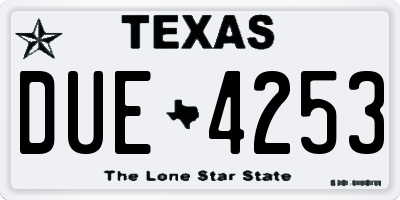 TX license plate DUE4253