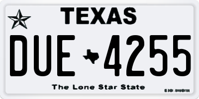 TX license plate DUE4255