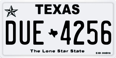 TX license plate DUE4256