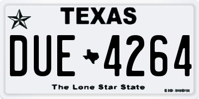 TX license plate DUE4264