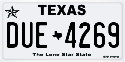 TX license plate DUE4269