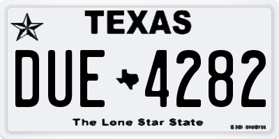 TX license plate DUE4282