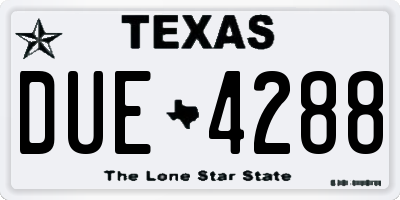 TX license plate DUE4288