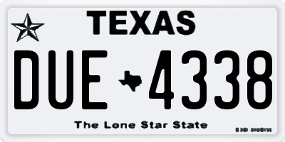 TX license plate DUE4338