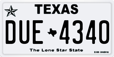 TX license plate DUE4340
