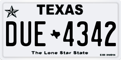 TX license plate DUE4342