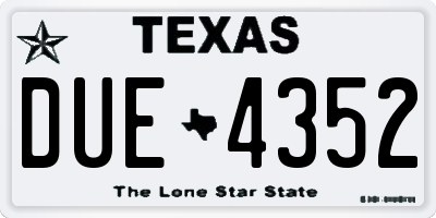 TX license plate DUE4352