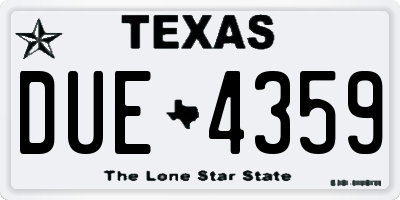 TX license plate DUE4359