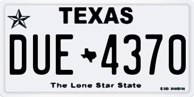 TX license plate DUE4370