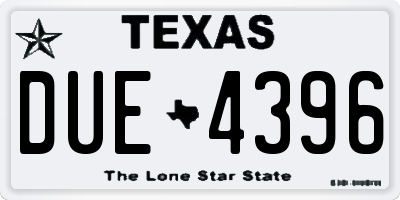 TX license plate DUE4396