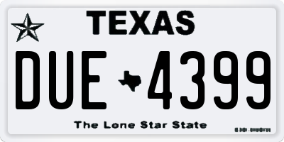 TX license plate DUE4399