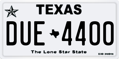 TX license plate DUE4400
