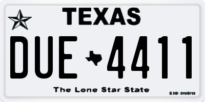 TX license plate DUE4411