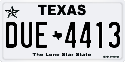TX license plate DUE4413