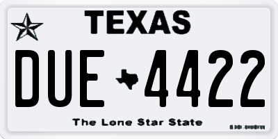 TX license plate DUE4422
