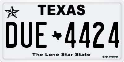 TX license plate DUE4424