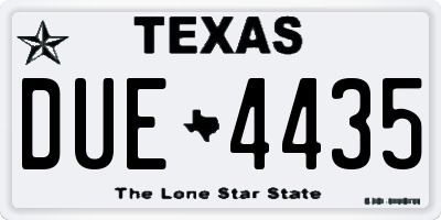 TX license plate DUE4435