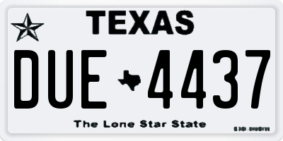 TX license plate DUE4437