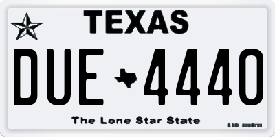 TX license plate DUE4440