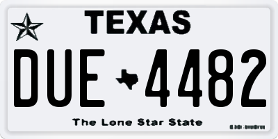 TX license plate DUE4482