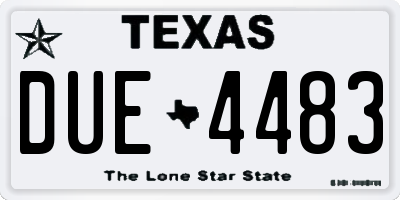 TX license plate DUE4483