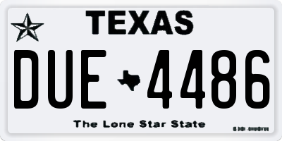 TX license plate DUE4486