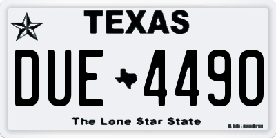 TX license plate DUE4490