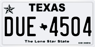 TX license plate DUE4504