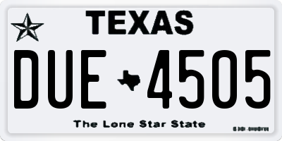 TX license plate DUE4505
