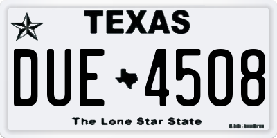 TX license plate DUE4508