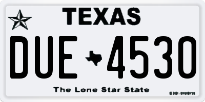 TX license plate DUE4530