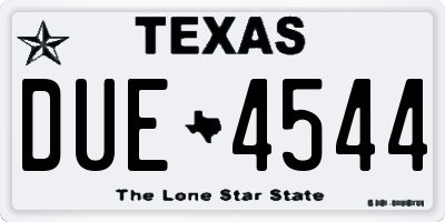 TX license plate DUE4544