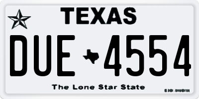 TX license plate DUE4554