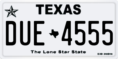 TX license plate DUE4555
