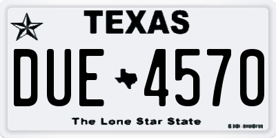 TX license plate DUE4570