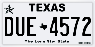 TX license plate DUE4572