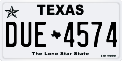 TX license plate DUE4574