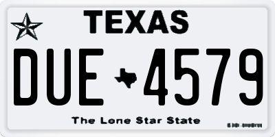 TX license plate DUE4579